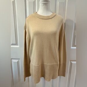 Gap Cream Crew Neck Pull Over Cotton Sweater Size M